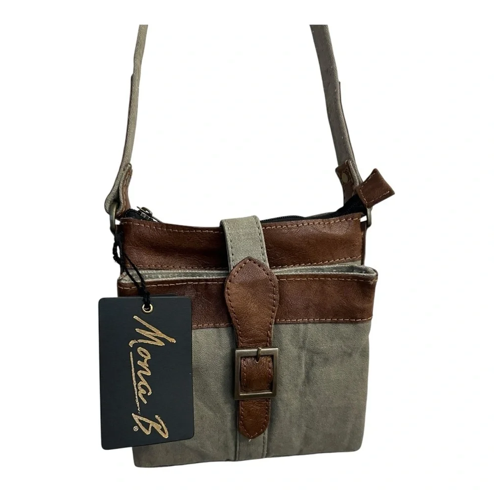 Mona B intermix crossbody sage M-5031 - Picture 2 of 9